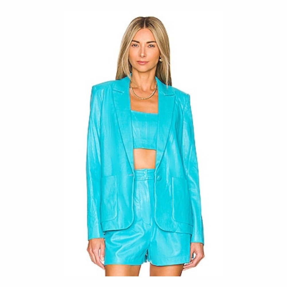 Amanda Uprichard blazer and shorts